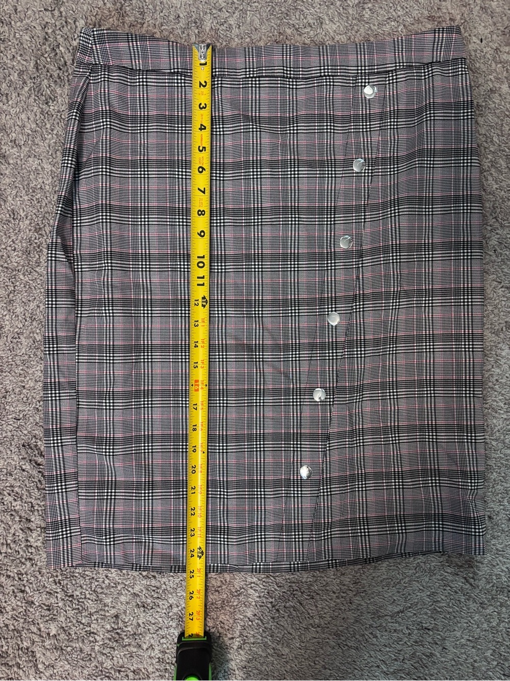 SOHO Plaid Button Front Skirt Size XL | Stretch Career Chic - Picture 7 of 7